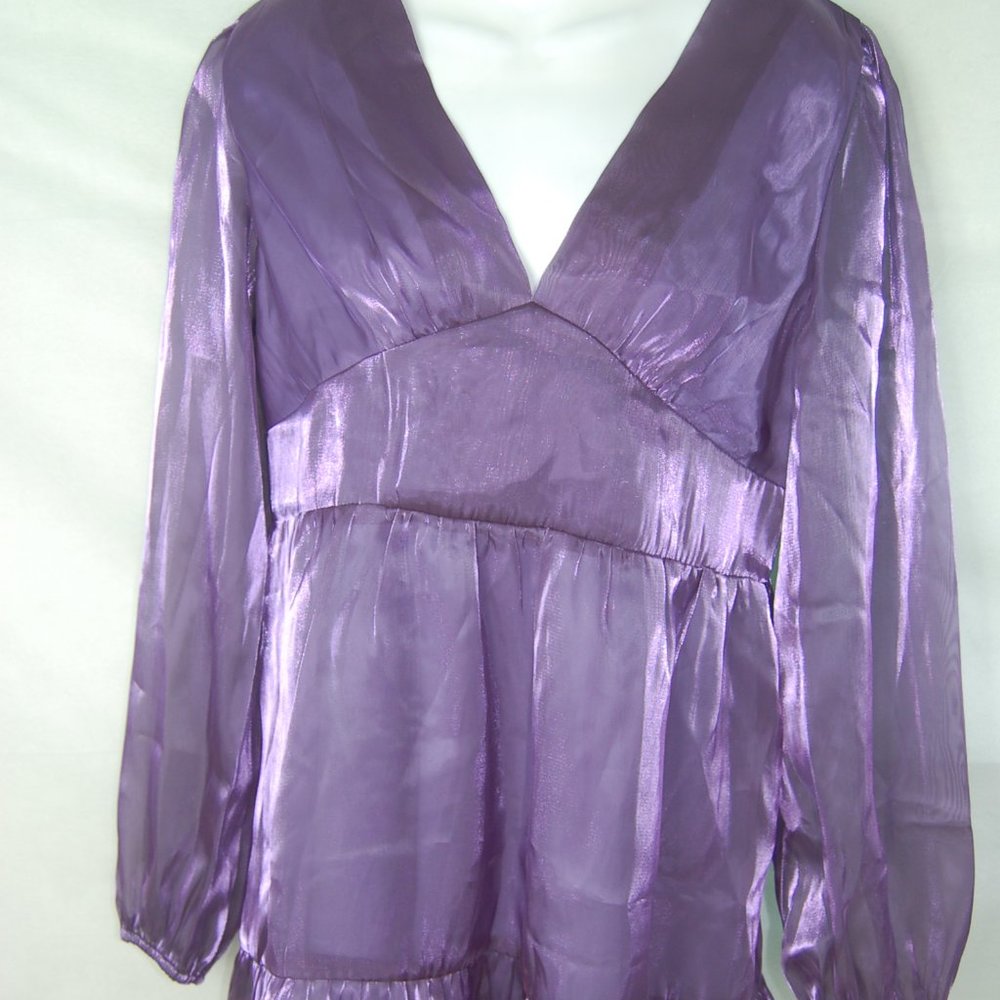 Cider Purple Sheer Mini Dress Women's size XL NWT New